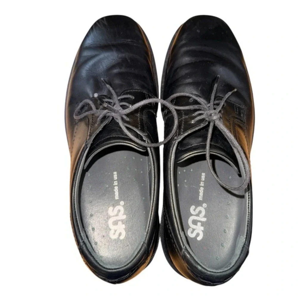 SAS Ambassador Oxford Mens 9.5M Pre-Owned Dress Shoes‎ Black Leather Made in USA